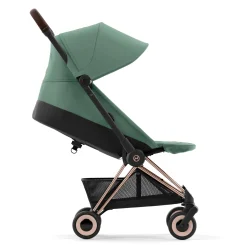 Kids Cybex Coya Stroller - Rose Gold Frame with Leaf Green Seat