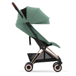 Kids Cybex Coya Stroller - Rose Gold Frame with Leaf Green Seat