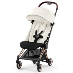 Kids Cybex Strollers|Strollers & Trailers>Coya Stroller - Rose Gold Frame with Off-White Seat