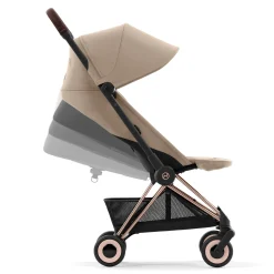 Kids Cybex Coya Stroller - Rose Gold Frame with Sepia Beige Seat