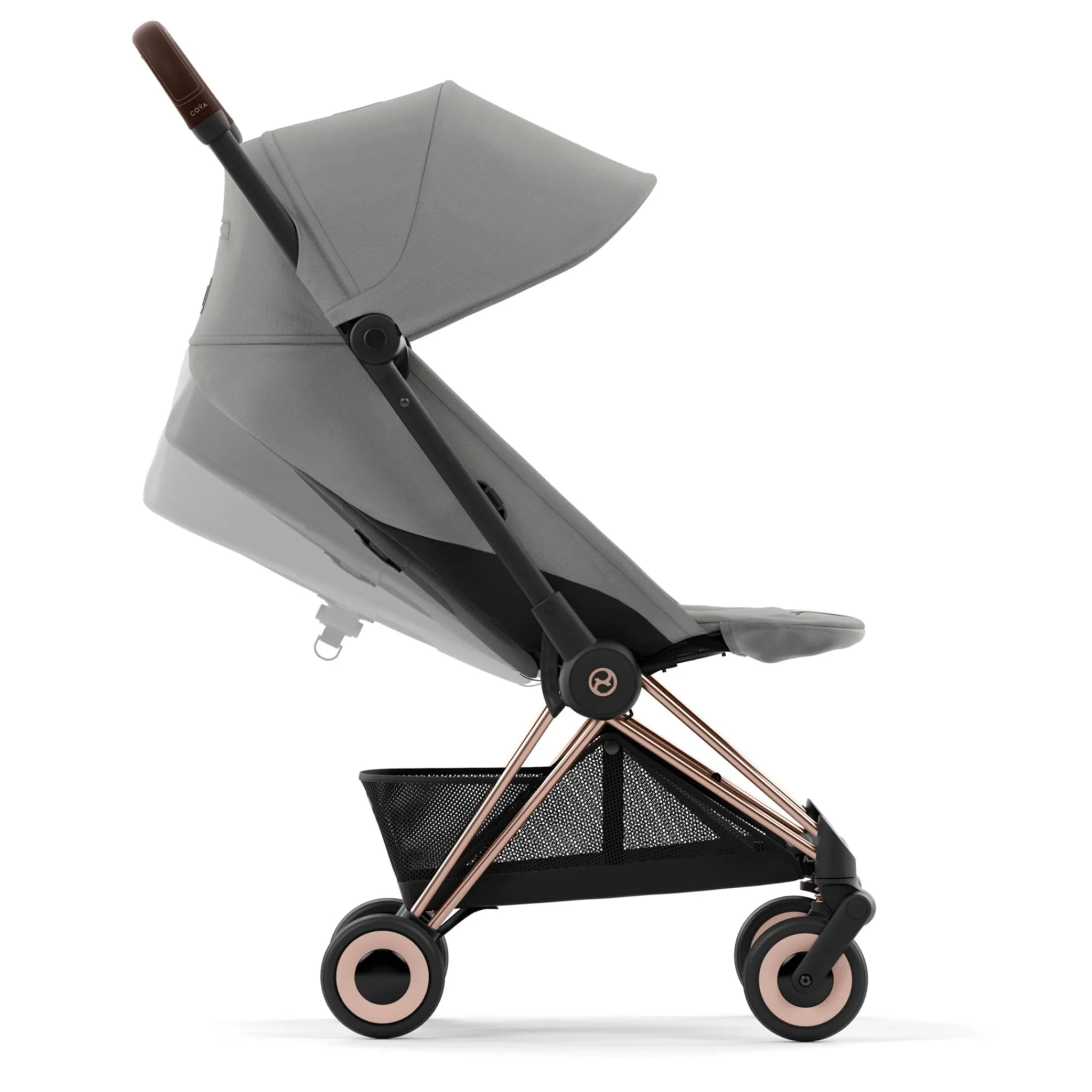 Kids Cybex Strollers|Strollers & Trailers>Coya Stroller - Rose Gold Frame with Mirage Grey Seat