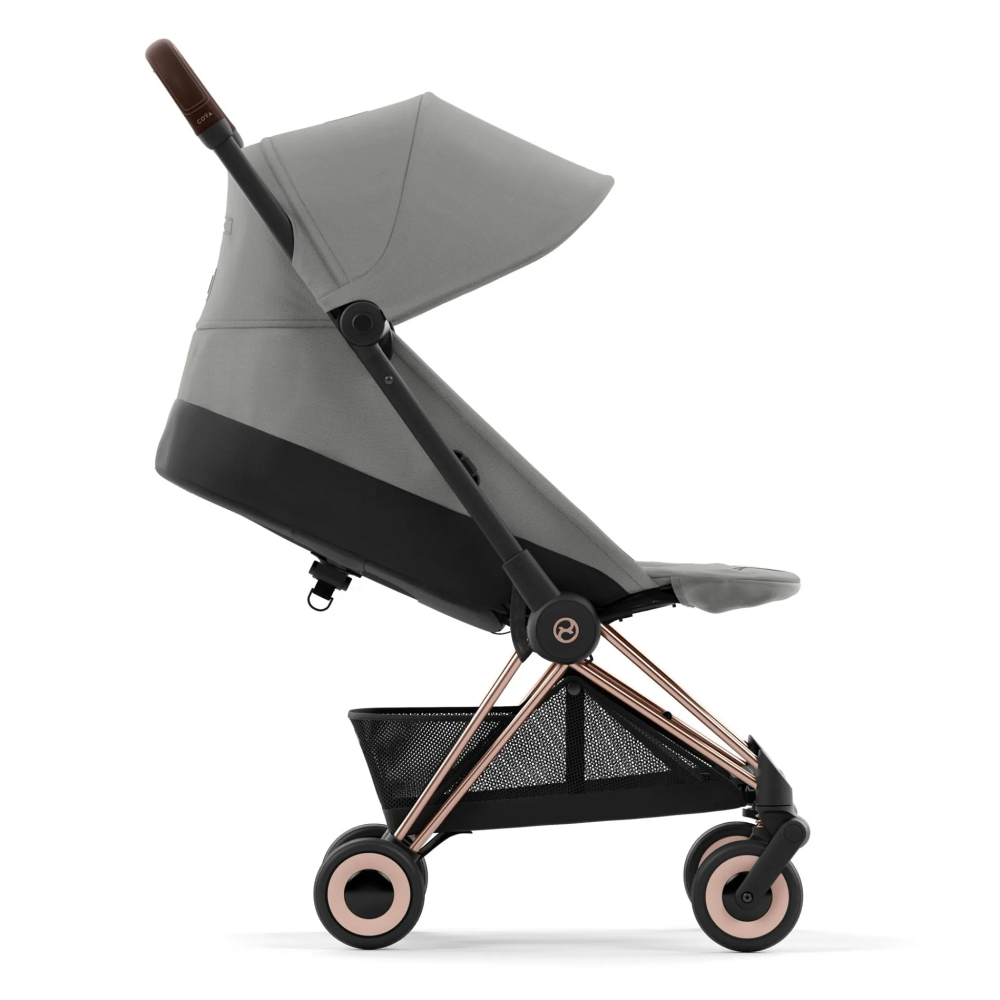 Kids Cybex Strollers|Strollers & Trailers>Coya Stroller - Rose Gold Frame with Mirage Grey Seat