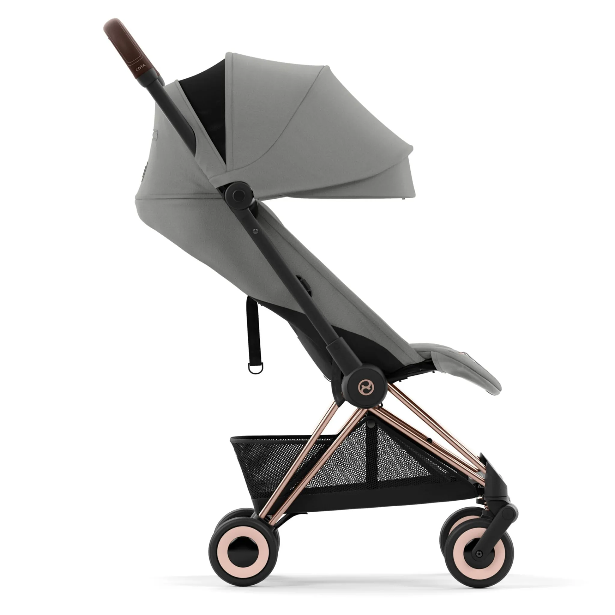 Kids Cybex Strollers|Strollers & Trailers>Coya Stroller - Rose Gold Frame with Mirage Grey Seat