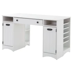 South Shore Craft Table with Storage - Artwork Pure White