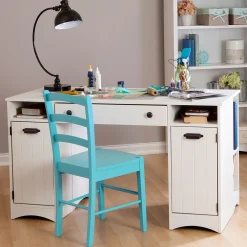 South Shore Craft Table with Storage - Artwork Pure White
