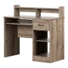 South Shore Desk>Craft Table with Storage - Axess Weathered Oak
