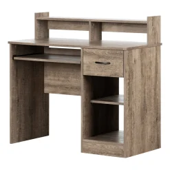 South Shore Desk>Craft Table with Storage - Axess Weathered Oak