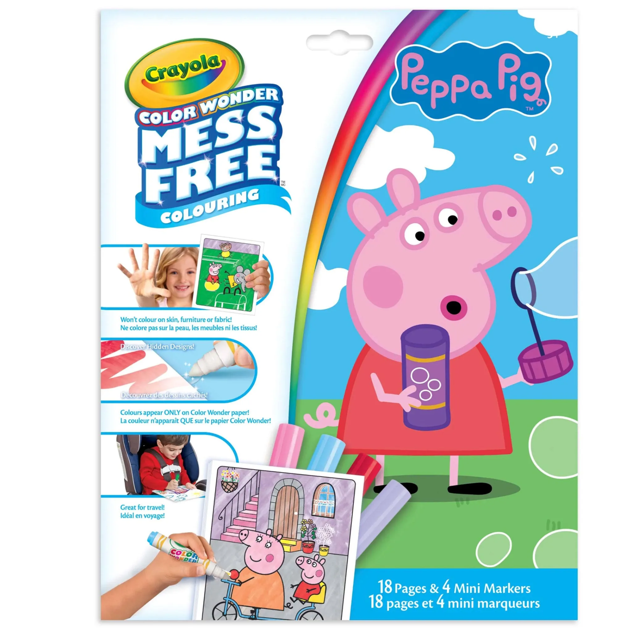 Kids Crayola Color Wonder Mess-Free Colouring Pages & Mini Markers - Peppa Pig