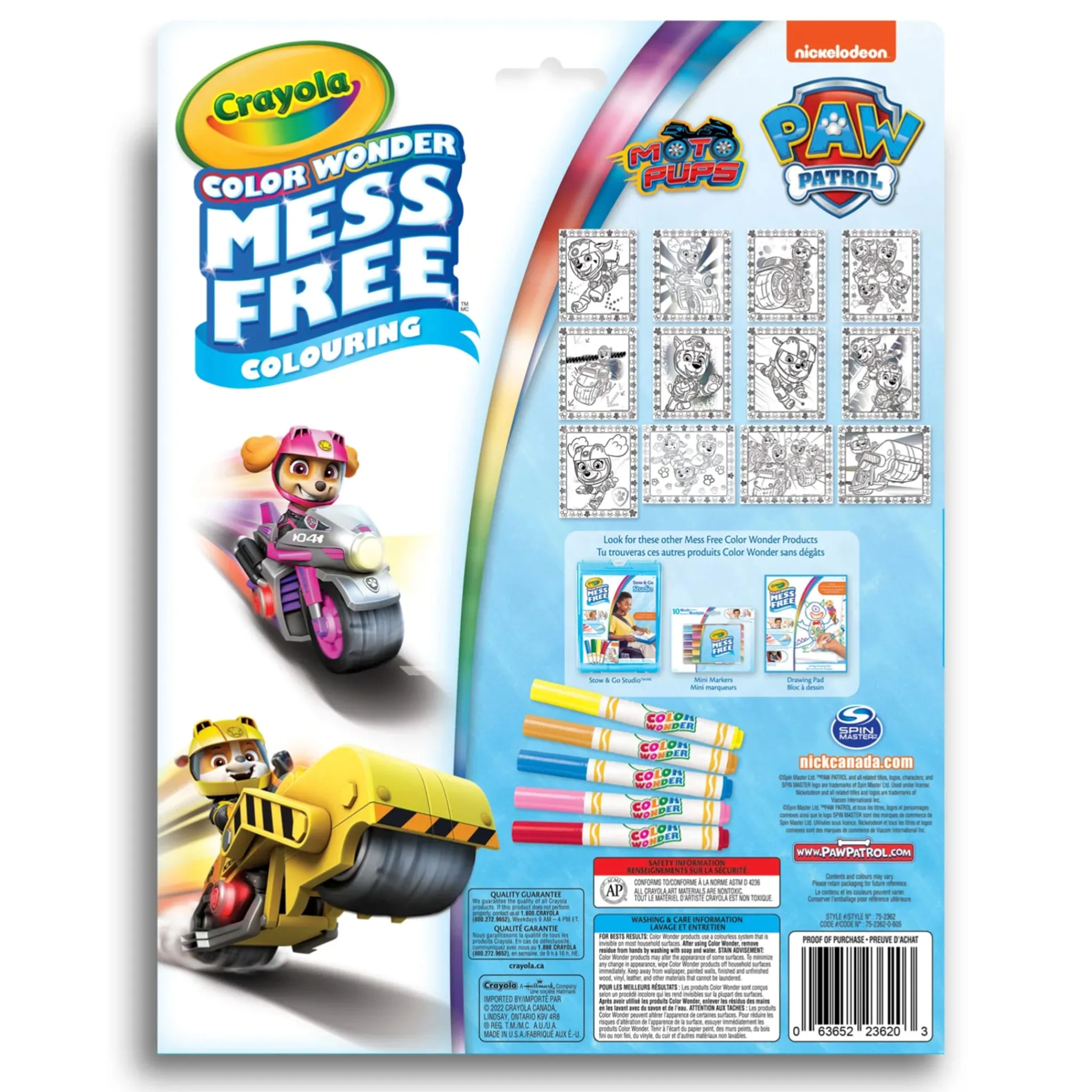 Kids Crayola Color Wonder Mess-Free Colouring Book & Markers Kit - Paw Patrol