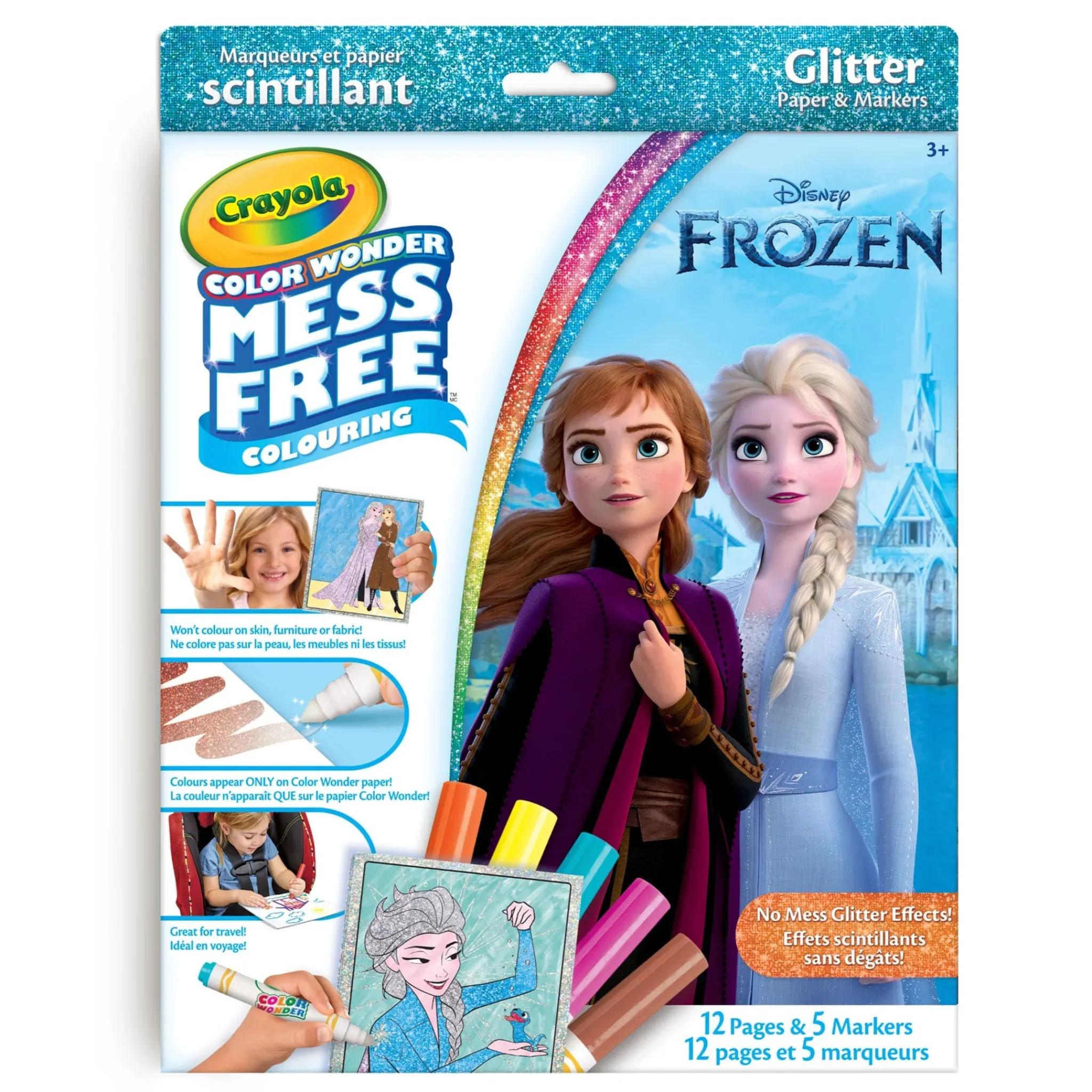 Kids Crayola Diy & Activities>Color Wonder Mess-Free Glitter Paper & Markers Kit - Frozen