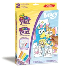 Kids Crayola Colour & Erase Reusable Puzzle Set, Bluey