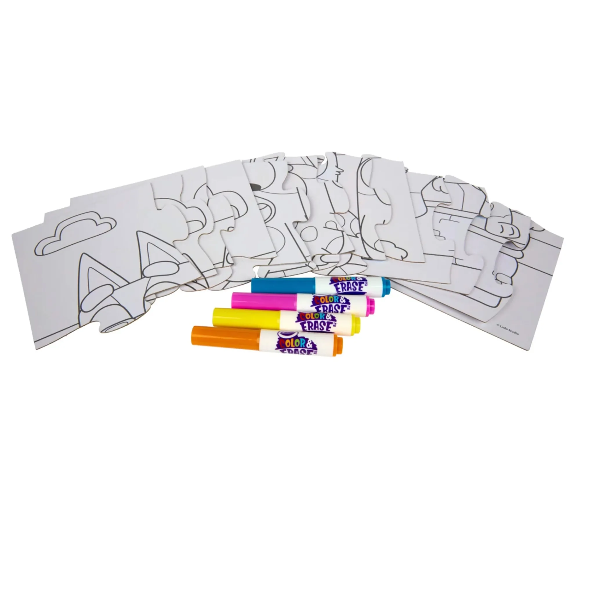 Kids Crayola Colour & Erase Reusable Puzzle Set, Bluey