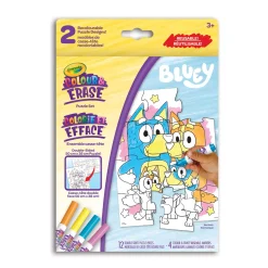 Kids Crayola Colour & Erase Reusable Puzzle Set, Bluey