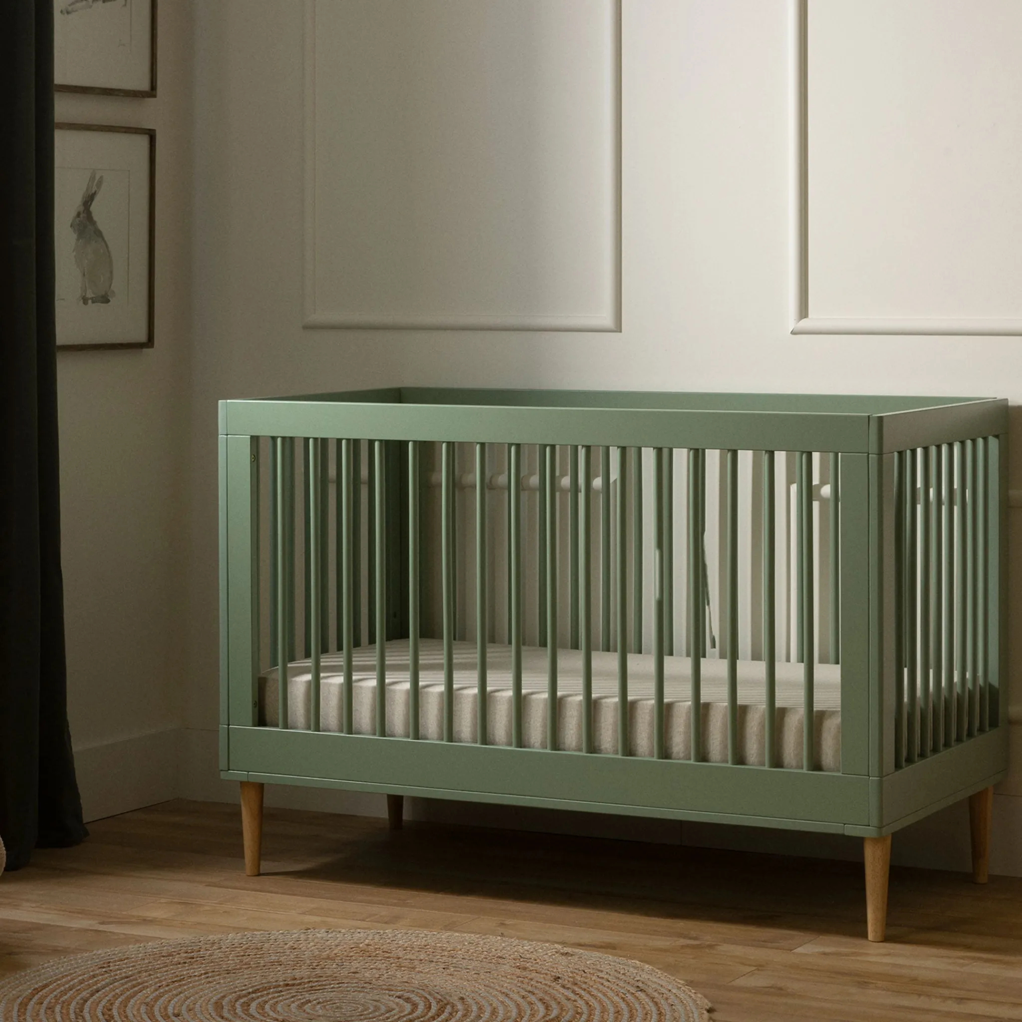 South Shore Crib 3-1 Sage Cotton Candy