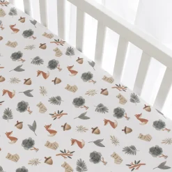 Kids Living Textiles Sheets|Bedding>Crib Fitted Sheet - Forest Retreat