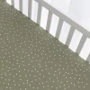 Kids Living Textiles Crib Fitted Sheet - Olive Spots