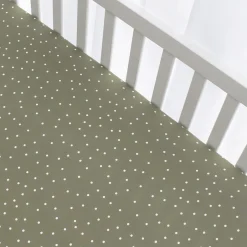 Kids Living Textiles Crib Fitted Sheet - Olive Spots