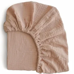 Kids Mushie Crib Fitted Sheet Muslin - Natural