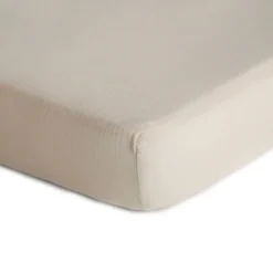 Kids Mushie Sheets|Bedding>Crib Fitted Sheet Muslin - Fog