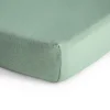 Kids Mushie Sheets|Bedding>Crib Fitted Sheet Muslin -Roman Green