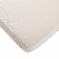 Kids House of Elia Sheets|Bedding>Crib Sheet - Muslin Greige