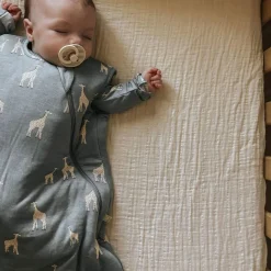 Kids House of Elia Sheets|Bedding>Crib Sheet - Muslin Greige
