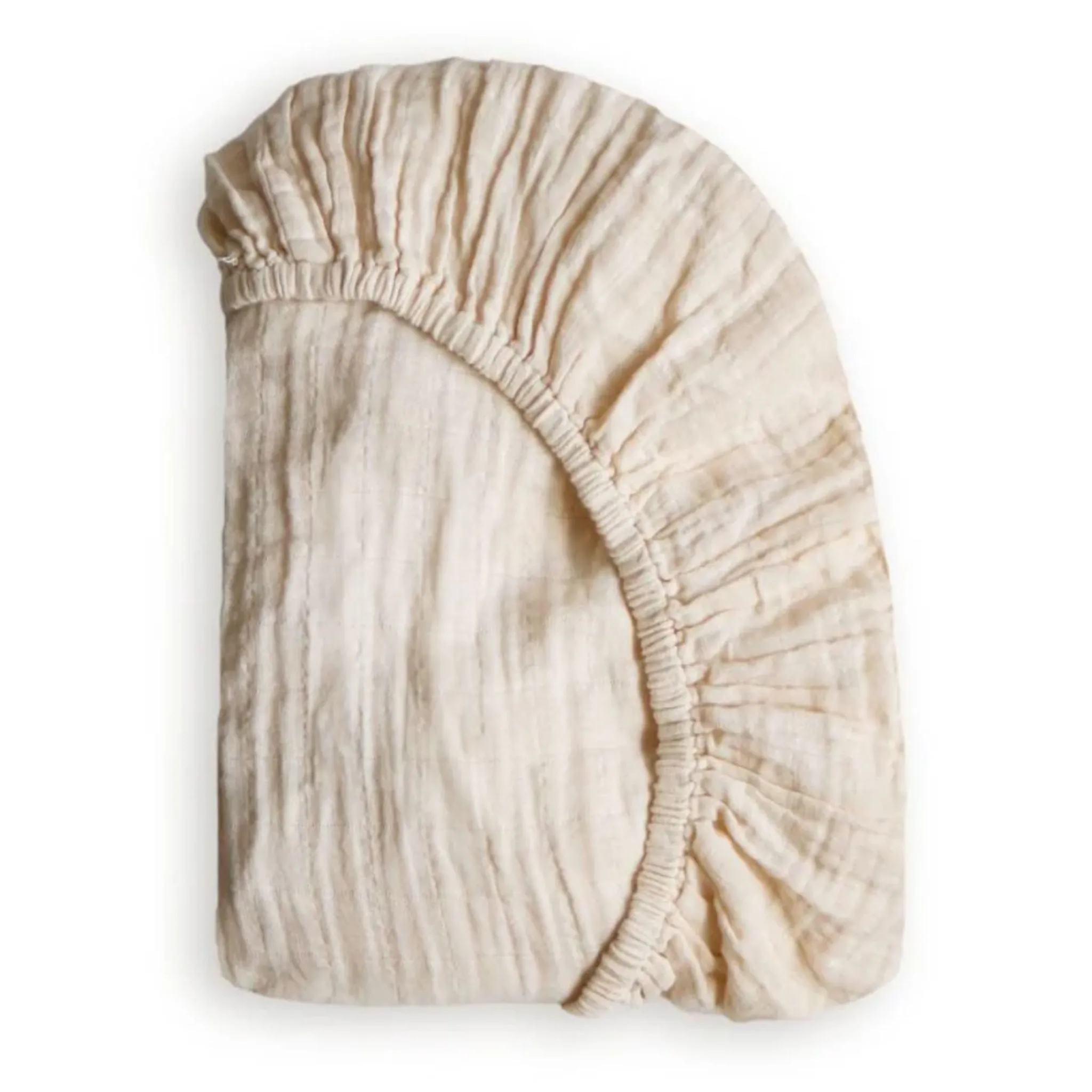 Kids House of Elia Sheets|Bedding>Crib Sheet - Muslin Greige