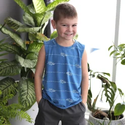 Kids/BOY Camp by Birdz Tops>Crocodile Tank Top 2-8y