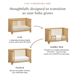 Babyletto Crosby 3-in-1 Convertible Crib - Honey