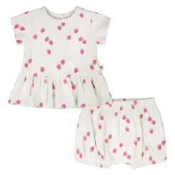 Deux par Deux Dresses, Skirts & Outfits>Cuddles Strawberries Set 3-24m