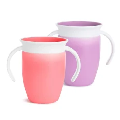 Kids Munchkin Breastfeeding|Tableware>Cup 360 7oz (2) Pink Purple