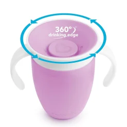 Kids Munchkin Breastfeeding|Tableware>Cup 360 7oz (2) Pink Purple