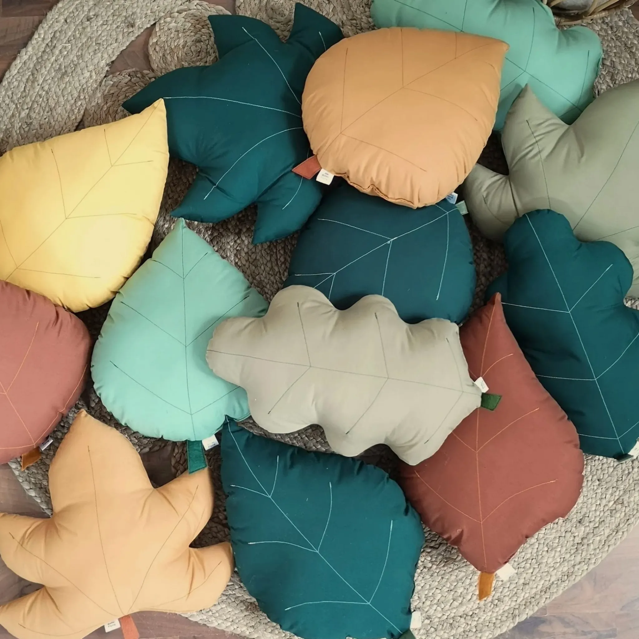 The Butter Flying Cushions>Cushion Birch Leaf - Mustard