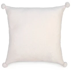 Attitudes Import Cushion White Pompoms