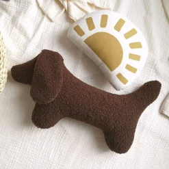 The Butter Flying Plush Toys>Dachshund Dog Pillow - Brown