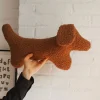 The Butter Flying Dachshund Dog Pillow - Rust