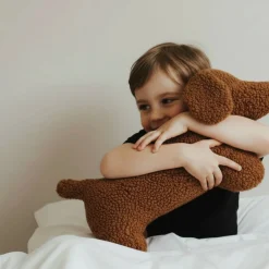 The Butter Flying Dachshund Dog Pillow - Rust