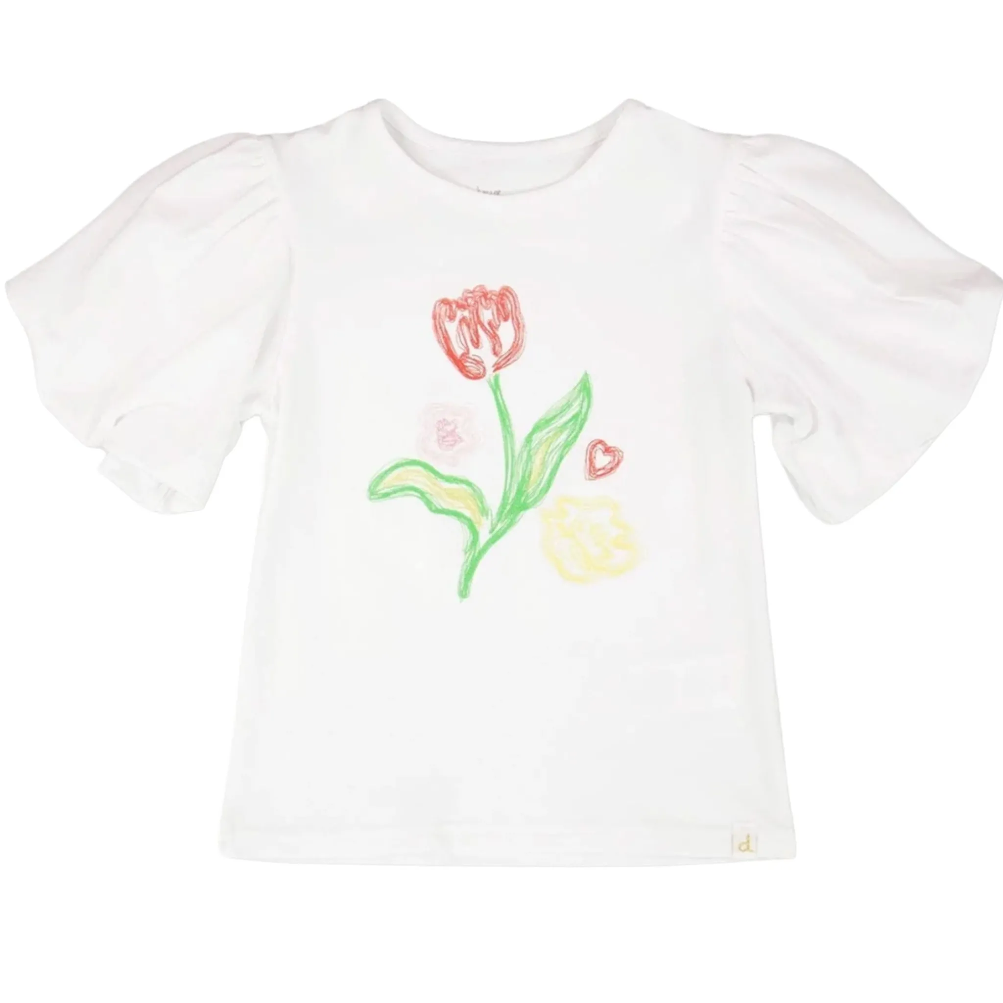 Kids Deux par Deux Tops>Daffodils Flower Top 3-6