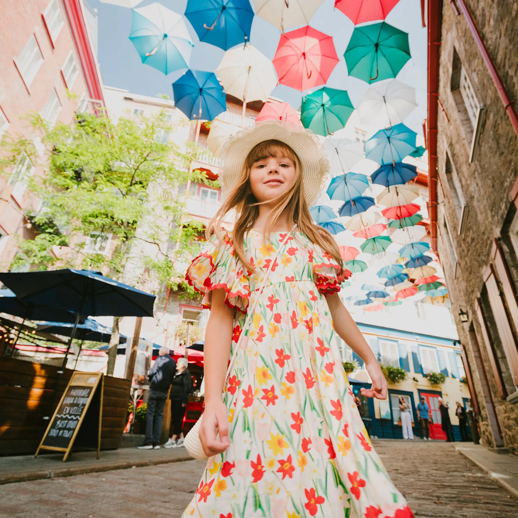 Kids Deux par Deux Daffodils Straw Hat