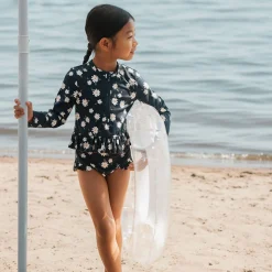 Kids Petit Lem Daisies 2 Piece Long Sleeve Swimsuit 2-5y