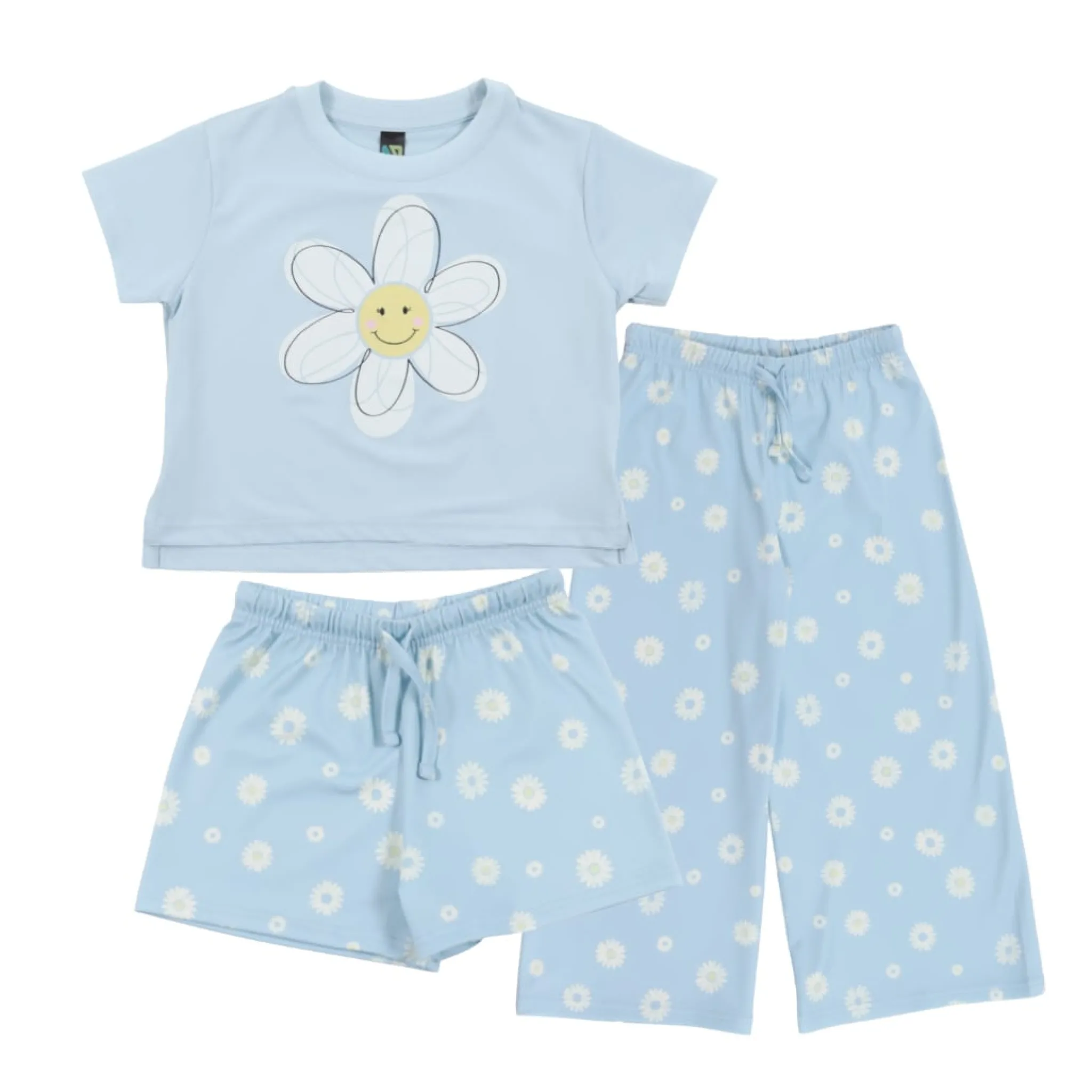 Kids Nano Pajamas & Bathrobes>Daisies 3pc Pajamas 2-12