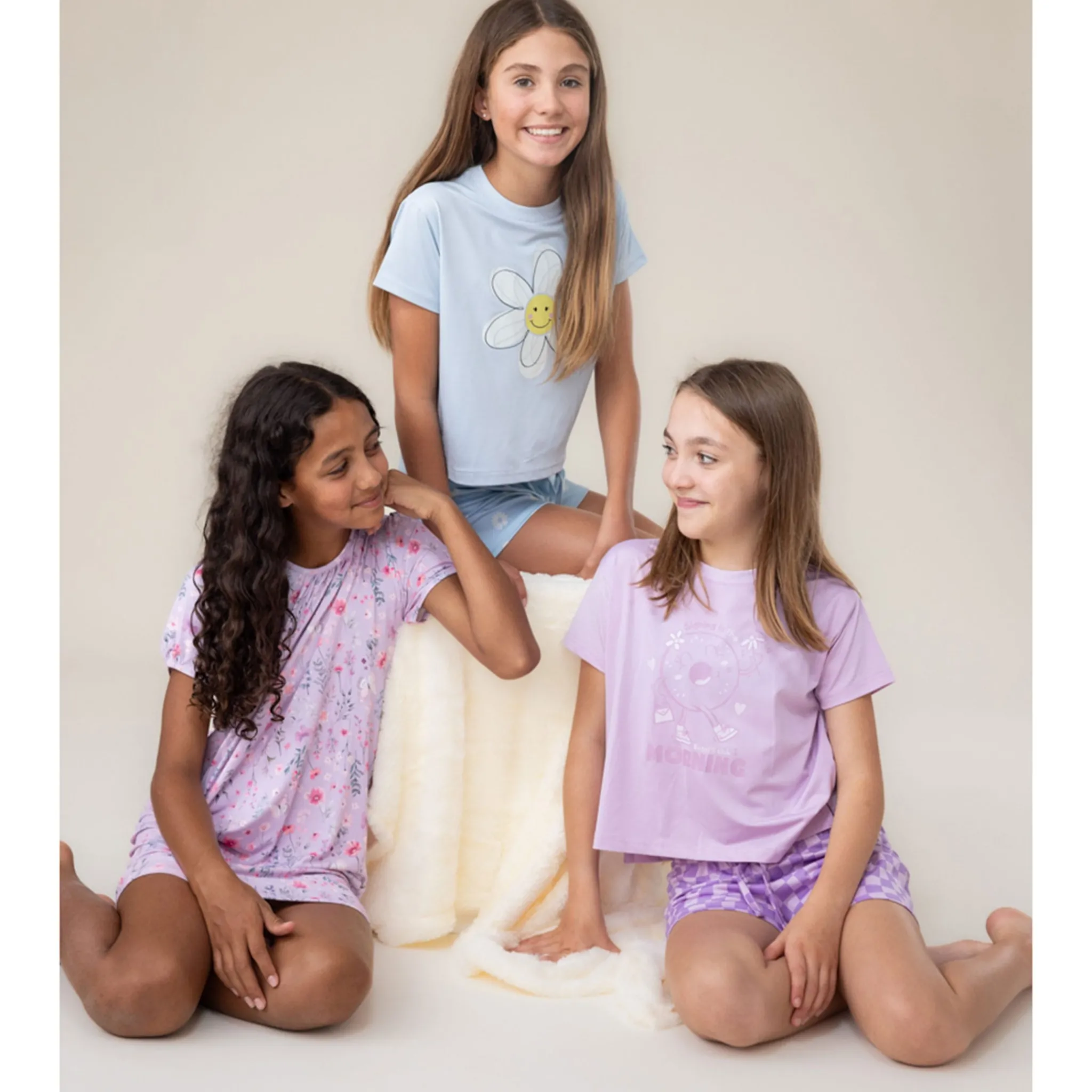 Kids Nano Pajamas & Bathrobes>Daisies 3pc Pajamas 2-12