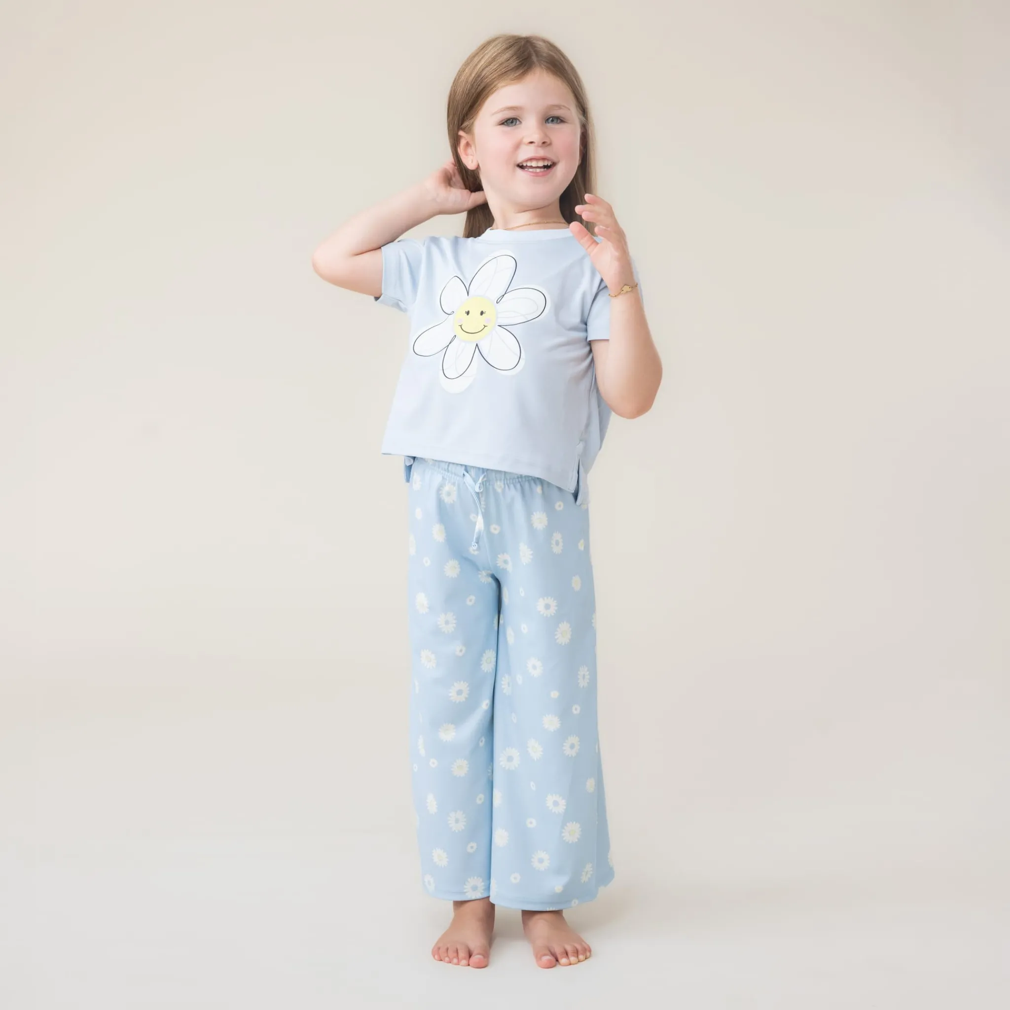 Kids Nano Pajamas & Bathrobes>Daisies 3pc Pajamas 2-12