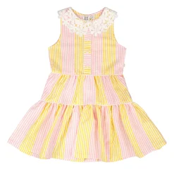 Kids Deux par Deux Dresses & Rompers>Daisies Stripe Dress 3-6