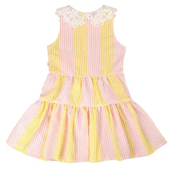 Kids Deux par Deux Dresses & Rompers>Daisies Stripe Dress 7-10