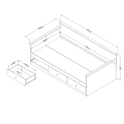South Shore Daybed with Storage - Plenny White Wash