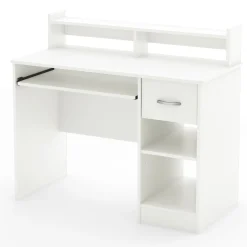 South Shore Desk>Desk with Keyboard Tray - Axess Pure White