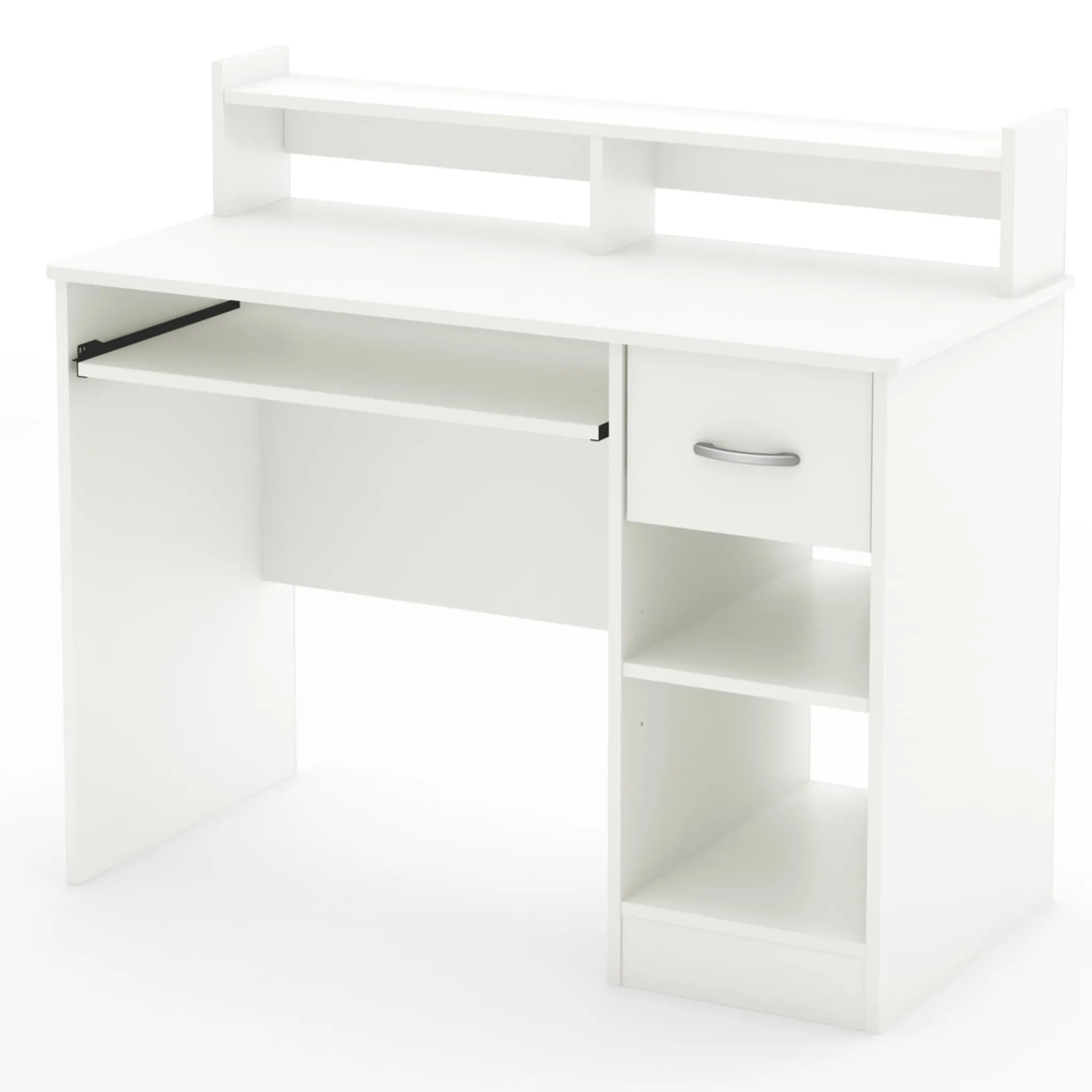 South Shore Desk>Desk with Keyboard Tray - Axess Pure White