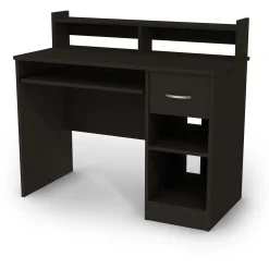 South Shore Desk>Desk with Keyboard Tray - Axess Pure Black