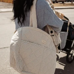 Dans Le Sac Diaper Bag - Gingham Beige